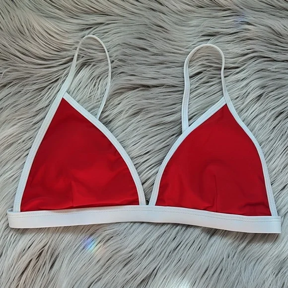 NEW Triangle Bikini Set High Cut Bathing Suits Color Block Two Piece Swimsuit S - Picture 2 of 6